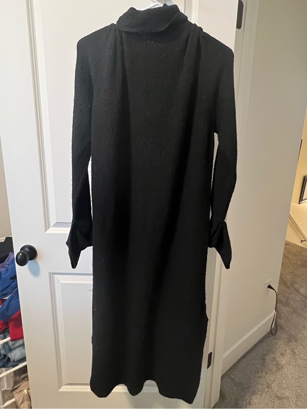 Lulu's Black Long Sleeve Turtleneck Midi Knit Dress